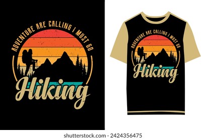 Hiking, Outdoor, Camping, Unique Custom T-Shirt Design