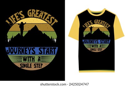 Hiking, Outdoor, Camping, Unique Custom T-Shirt Design