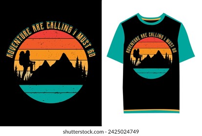 Hiking, Outdoor, Camping, Unique Custom T-Shirt Design