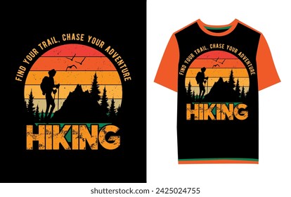 Hiking, Outdoor, Camping, Unique Custom T-Shirt Design