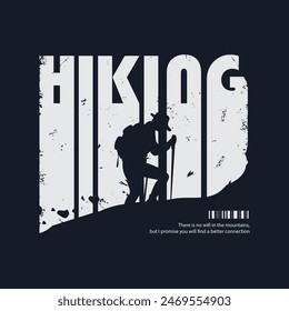 Hiking outdoor Illustration typography for t shirt, poster, logo, sticker, or apparel merchandise