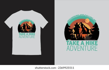 Hiking Outdoor T-shirt Adventure T-shirt a hiker climbing to the top of the mountain.