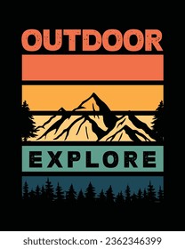 Hiking outdoor T-shirt Design, Hiking tee