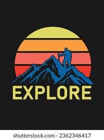 Hiking outdoor T-shirt Design, Hiking tee