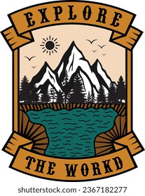Hiking outdoor T-shirt Design, Hiking tee vector Design, Hiking outdoor Explore T-shirt Design