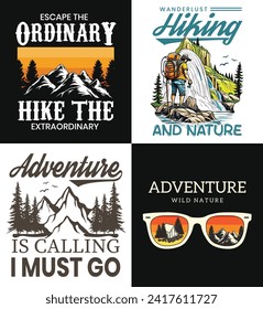 Hiking Outdoor T-Shirt Design, Hiking tee