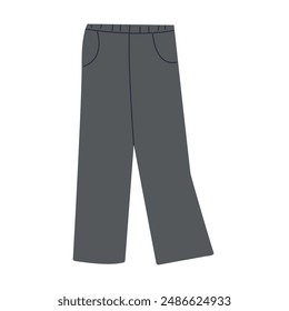 Hiking pants garment flats for fashion illustration with suggestive trims and branding isolate on white