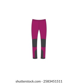 Hiking pants vector illustration on white background. Trekking adventures fashion trousers