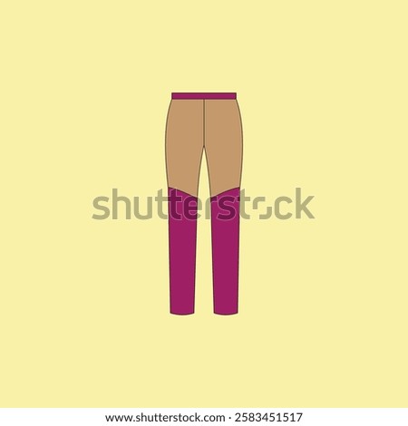 Hiking pants vector illustration. Trekking adventures trousers. Outdoor activity fashion clothing