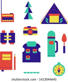 Geometrische Wandermuster-Illustration einzeln auf Hintergrund