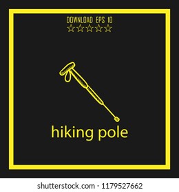 hiking pole sketch vector icon
