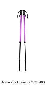 Hiking poles in purple and black design 