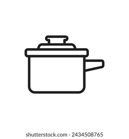 Hiking Pot Outline Icon Vector Illustration