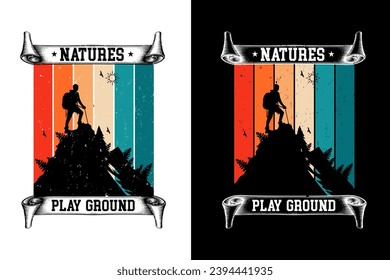 hiking print design sublimation hiking t-shirt design retro vintage hiking t-shirt design