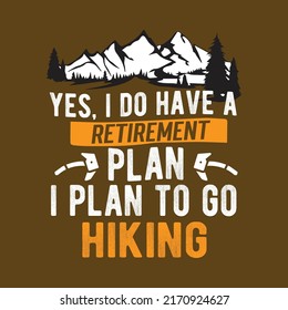 Hiking printable vector design for commercial use