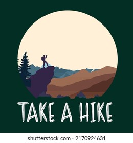 Hiking printable vector design for commercial use