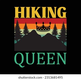 Hiking queen t shirt design