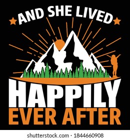 Hiking quotes and 100% vector best for t shirt and mug design, wild mountain illustration. Vector graphic for t shirt and other uses. Design element for logo, label, sign, poster, t shirt and Vector.