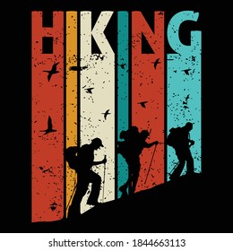 Hiking quotes and 100% vector best for t shirt and mug design, wild mountain illustration. Vector graphic for t shirt and other uses. Design element for logo, label, sign, poster, t shirt and Vector.