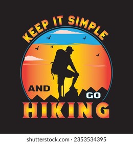 hiking retro t shirt design graphic 