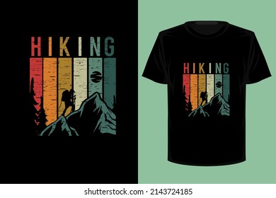Hiking retro vintage t shirt design