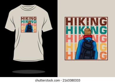 Hiking retro vintage t shirt design