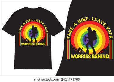 Hiking Retro vintage t shirt design