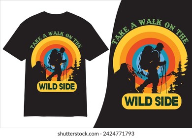 Hiking Retro vintage t shirt design