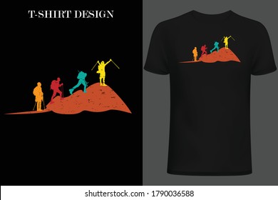 hiking retro vintage t-shirt design.