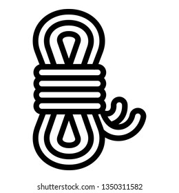 Hiking rope icon. Outline hiking rope vector icon for web design isolated on white background