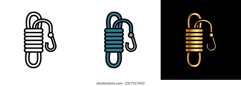 Hiking Rope Icon, an icon representing a hiking rope, symbolizing safety, support, and climbing in outdoor adventures.