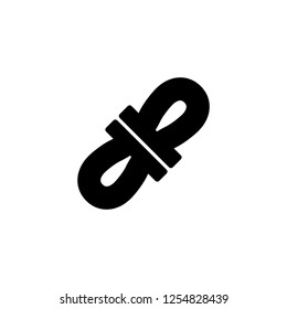Hiking rope vector icon in solid, glyph and black style