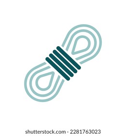 Icono aislado del vector de la cuerda de senderismo. Señal de campamento. Símbolo gráfico del sitio web de viajes y turismo y diseño de aplicaciones, logotipo, aplicación, interfaz de usuario
