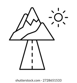 Icono de Vector de ruta de senderismo que puede modificarse o editarse fácilmente

