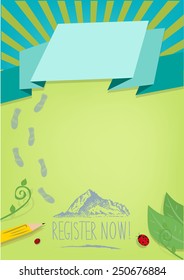Hiking or Running Registration Design Background for posters or notes.