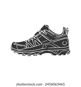 Hiking Shoe Icon Silhouette Illustration. Sport Vector Graphic Pictogram Symbol Clip Art. Doodle Sketch Black Sign.