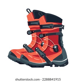 Hiking shoe symbolizes adventure in winter mountains isolated