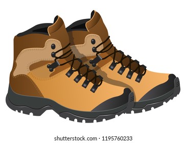 Hiking shoes, boots, isolated on white