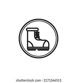 Hiking Shoes Icon In Line Style