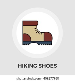 Hiking shoes icon vector.