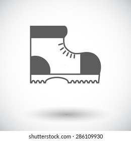 Hiking shoes. Single flat icon on white background. Vector illustration.