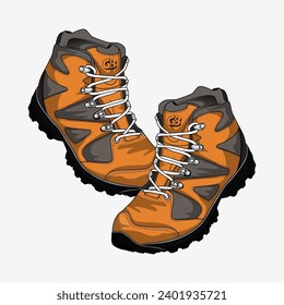 Wanderschuhe Vektorbild und Illustration