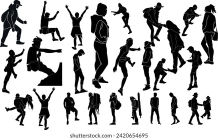 hiking, silhouette, walking, extreme, walking design