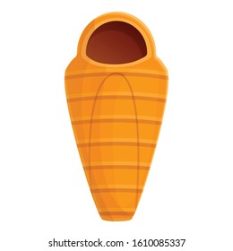 Hiking sleeping bag icon. Cartoon of hiking sleeping bag vector icon for web design isolated on white background