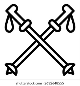 Elemento del icono del palillo de senderismo para el diseño