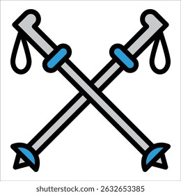 Elemento del icono del palillo de senderismo para el diseño
