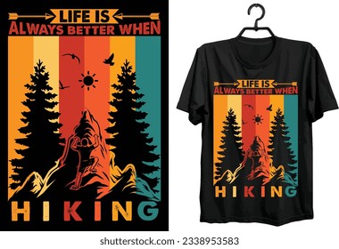 Hiking Svg T-shirt Design. Funny Gift Hiking T-shirt Design For Hiker. Typography, Custom, Vector t-shirt design. World All Hiker T-shirt Design. svg