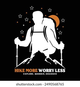 hiking t shirt design,  Hiking man Silhouettes. vector silhouettes,