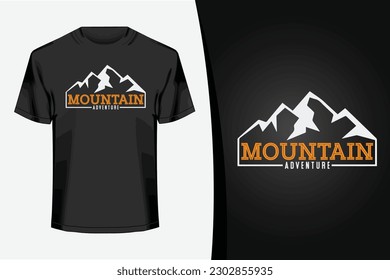 Hiking t shirt design with mountain vector
