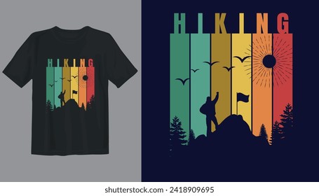 Hiking t shirt design templete
